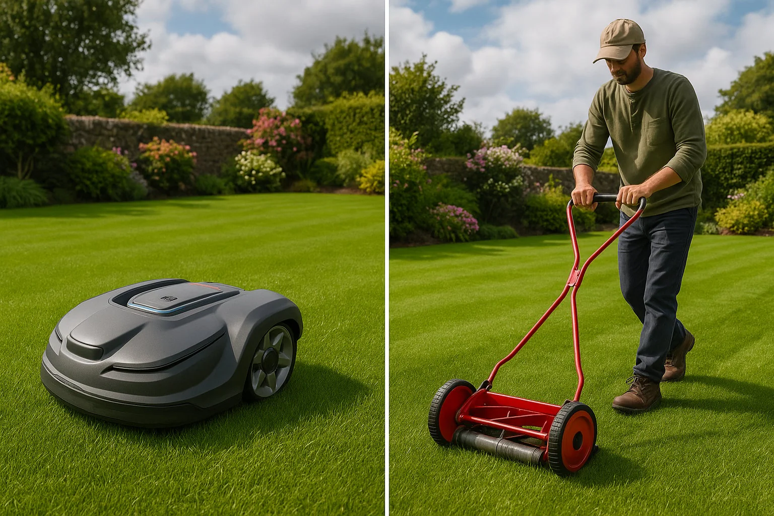 Hero image for Robotic vs Traditional Mowing in County Louth: Complete Comparison